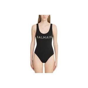 Balmain Logo Swimsuit , Black , Dames , Maat: M