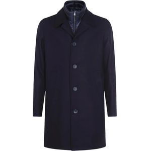 Herno, Heren, Mantels, Blauw, Maat: M Wol,