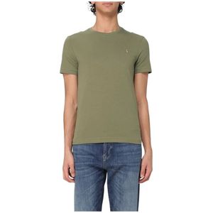 POLO RALPH LAUREN - Effen Slim T-shirt - Groen - Katoen - Geborduurd Logo