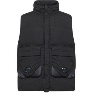 C.p. Company, Heren, Jassen, Zwart, Maat: L Leer,