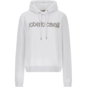 Roberto Cavalli, Dames, Sweatshirts & Hoodies, Wit, Maat: L Katoen,