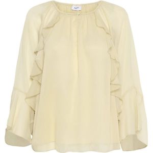Saint Tropez, Dames, Blouses & Shirts, Beige, Maat: M