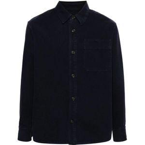 A.p.c., Heren, Overhemden, Blauw, Maat: XL Katoen,