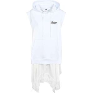 Msgm, Dames, Jurken, Wit, Maat: M Katoen,