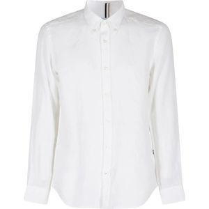 Hugo, Heren, Overhemden, Wit, Maat: 2XL Linnen,