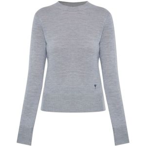 Ami Paris, Dames, Truien, Grijs, Maat: 2XS Wol,