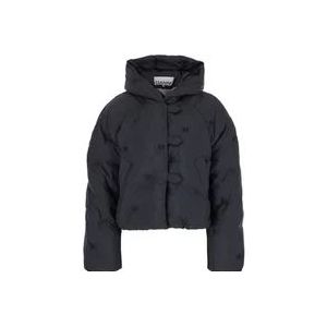 Ganni Zwarte Tech Puffer Korte Jas , Black , Dames , Maat: S