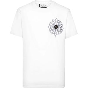 Philipp Plein, Heren, Tops, Wit, Maat: S Katoen,