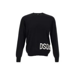 Dsquared2 Zwarte Sweaters voor Heren , Black , Heren , Maat: XL