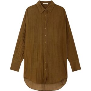 Mes Demoiselles, Dames, Blouses & Shirts, Bruin, Maat: XS Katoen,