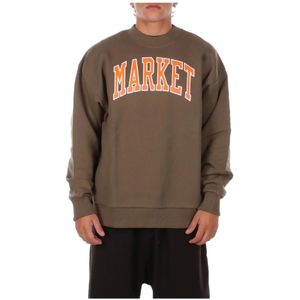 Market, Heren, Sweatshirts & Hoodies, Groen, Maat: M Katoen,