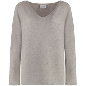 THE (Alphabet), Dames, Truien, Grijs, Maat: M Katoen,