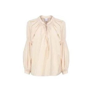 Pinko Blouse met vloeiende volume en borduurdetails , White , Dames , Maat: XS