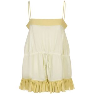 Chloé, Dames, Jumpsuits & Playsuits, Geel, Maat: S Zijde,