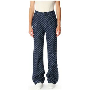 Daily Paper, Dames, Broeken, Blauw, Maat: XL Katoen,