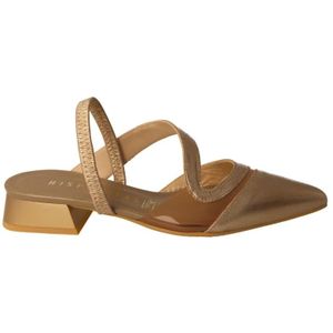 Hispanitas - Metallic Slip-On Pumps - Geel - Leer