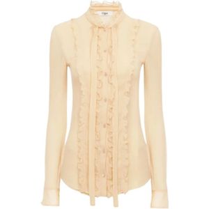 Chloé, Dames, Blouses & Shirts, Beige, Maat: M Zijde,
