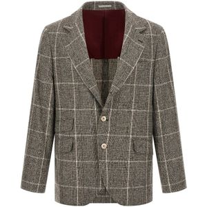 Brunello Cucinelli, Heren, Jassen, Grijs, Maat: L Wol,