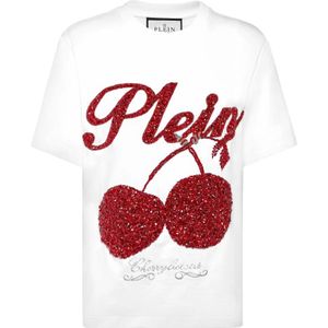 Philipp Plein, Dames, Tops, Wit, Maat: XS Katoen,