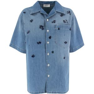 Fabiana Filippi, Dames, Blouses & Shirts, Blauw, Maat: S Katoen,