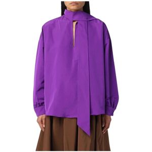 Blouse - Violet - TieNeck Keyhole
