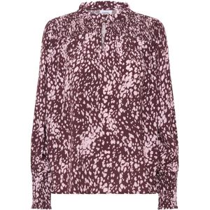 SAINT TROPEZ - Blouse 'MalikaSZ' - Chocoladebruin - Dierenprint