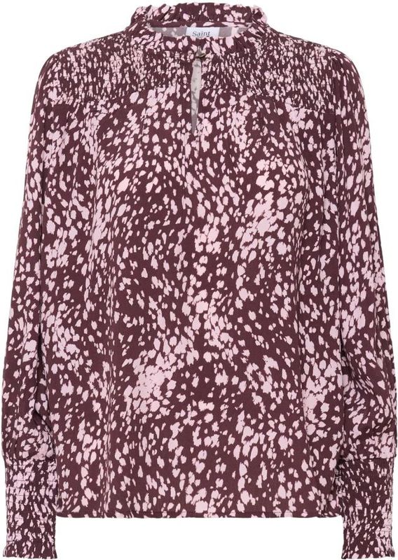 SAINT TROPEZ - Blouse 'MalikaSZ' - Chocoladebruin - Dierenprint