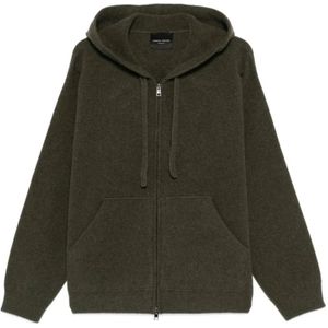 Roberto Collina, Heren, Sweatshirts & Hoodies, Groen, Maat: M Wol,