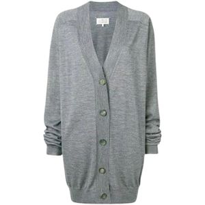 Maison Margiela, Dames, Truien, Grijs, Maat: S Wol,