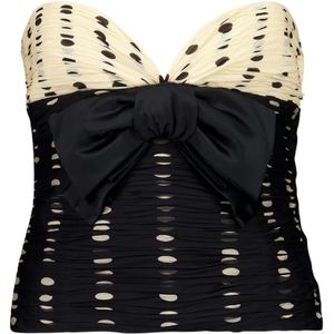 Valentino Garavani, Dames, Tops, Zwart, Maat: S Chiffon,