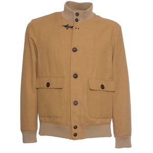 Fay, Heren, Jassen, Beige, Maat: M Katoen,