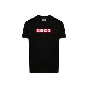 Dsquared2 Zwarte T-shirts en Polos , Black , Heren , Maat: XL
