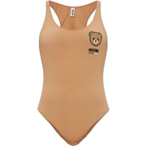 Moschino, Dames, Tops, Bruin, Maat: S Katoen,