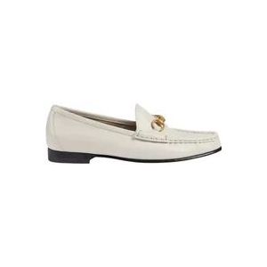 Gucci Witte Leren Horsebit Loafers , White , Dames , Maat: 39 EU