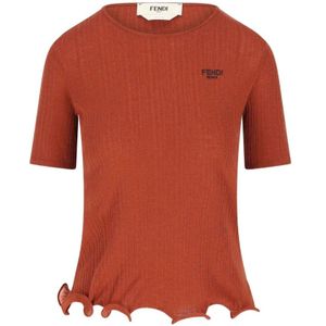Fendi, Dames, Tops, Rood, Maat: M Wol,