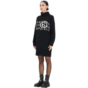 Maison Margiela, Dames, Jurken, Zwart, Maat: XS Wol,