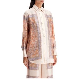 Zimmermann Paisley Haze Zijden Blouse Ontwerp , Multicolor , Dames , Maat: S