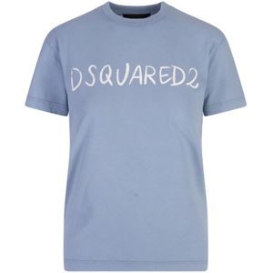 Dsquared2, Dames, Tops, Blauw, Maat: XS