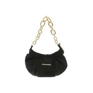 Dsquared2 Hobo Raso Schoudertas - Stijlvol en Verfijnd , Black , Dames , Maat: ONE Size