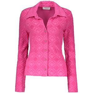 Marine Serre, Dames, Blouses & Shirts, Roze, Maat: XS Katoen,