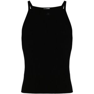 Courrèges, Dames, Tops, Zwart, Maat: L Viscose,