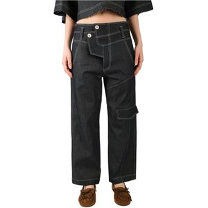 Jejia, Dames, Jeans, Blauw, Maat: S Katoen,