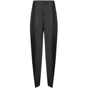 Jacquemus, Dames, Broeken, Zwart, Maat: XS Leer,