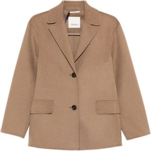 Max Mara, Dames, Jassen, Bruin, Maat: 2XS Leer,