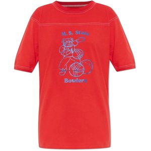 Maison Margiela, Dames, Tops, Rood, Maat: S Katoen,