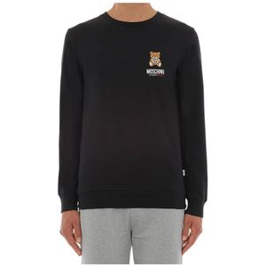 Moschino, Heren, Sweatshirts & Hoodies, Zwart, Maat: M Katoen,
