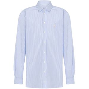 Moschino, Heren, Overhemden, Blauw, Maat: L Katoen,