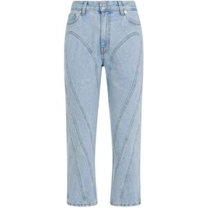 Mugler, Dames, Jeans, Blauw, Maat: S Katoen,