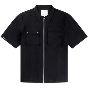 Off The Pitch, Heren, Overhemden, Zwart, Maat: XS Katoen,