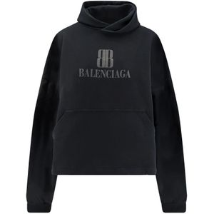 Balenciaga, Dames, Sweatshirts & Hoodies, Zwart, Maat: M Katoen,